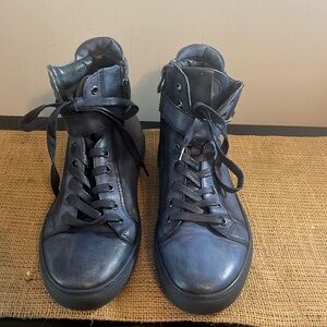 Used Kygo Men Leather Blue Hightop Shoes Size 9
